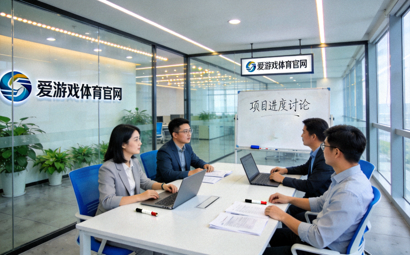 爱游戏体育官网公司总部现代化办公环境，员工在开放办公区协作讨论