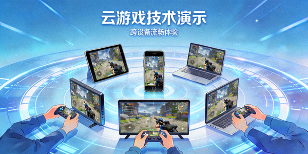 云游戏技术演示，玩家在不同设备上流畅体验同一款游戏