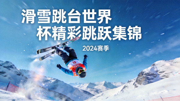 滑雪跳台世界杯精彩跳跃集锦视频封面，运动员空中飞行姿态