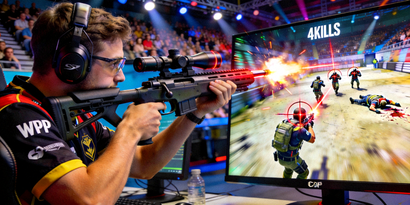 CS:GO Major锦标赛中选手使用狙击枪完成精彩四杀镜头