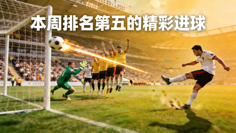 本周排名第五的精彩进球：直接任意球绕过人墙划出美妙弧线，直窜球门左上角