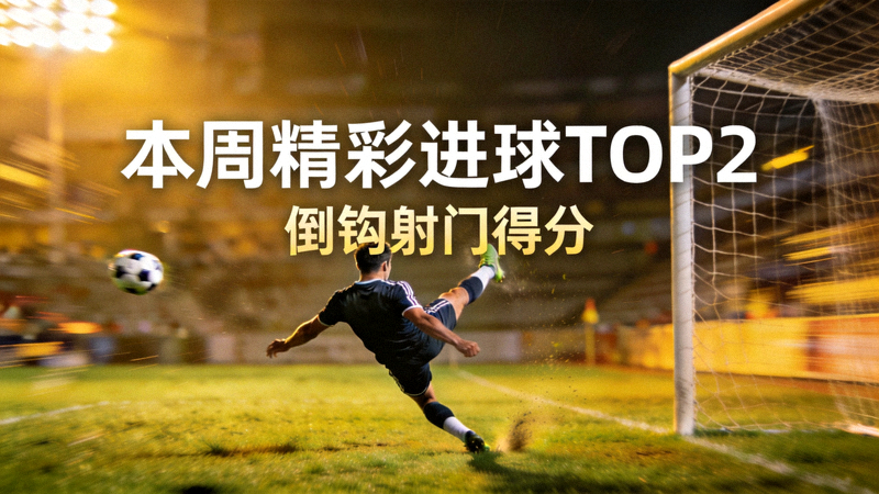 本周排名第二的精彩进球：球员背对球门接长传，直接倒钩射门得分，动作舒展流畅