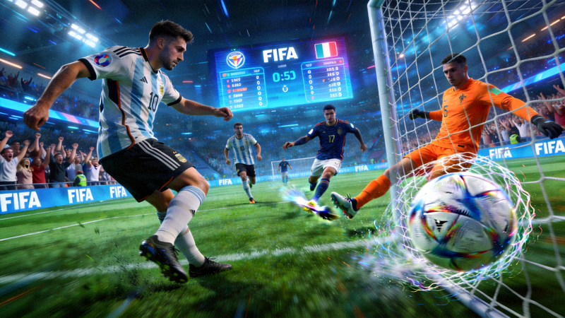 《FIFA》足球电竞比赛中精妙过人、传球与进球配合集锦