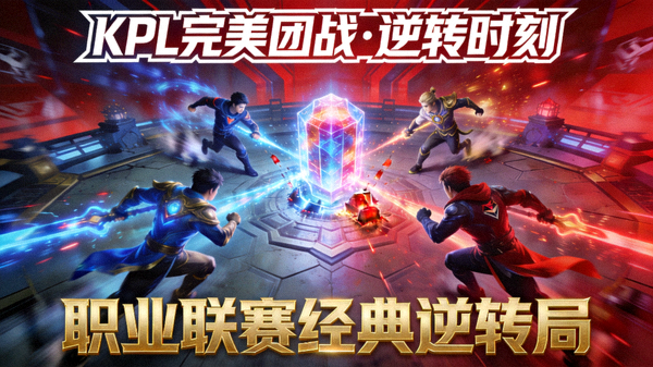 王者荣耀KPL职业联赛中完美团战配合，逆转局势的视频封面