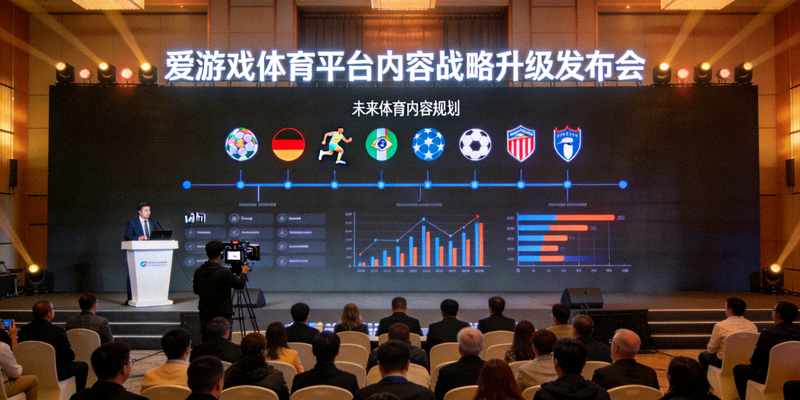 爱游戏体育平台内容战略升级发布会现场，展示未来体育内容规划蓝图