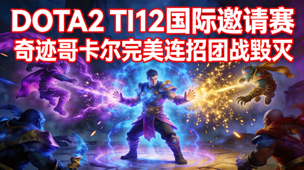 DOTA2 TI12国际邀请赛奇迹哥卡尔完美连招团战毁灭精彩镜头短视频封面
