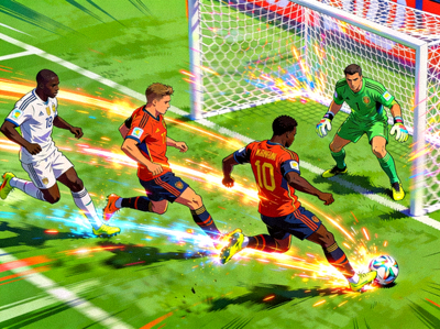FIFA游戏中三名球员通过连续一脚传球撕破对方防线，最终推射空门得分