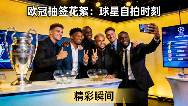 欧冠抽签仪式结束后球星自拍与互动花絮短视频封面