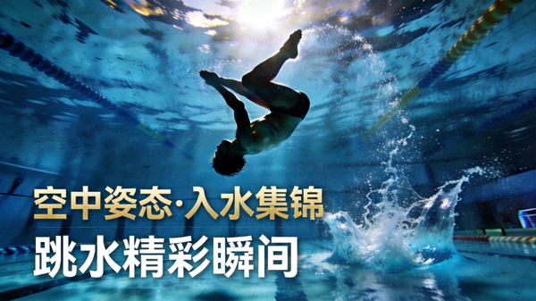 跳水比赛运动员空中姿态和入水瞬间精彩集锦短视频封面