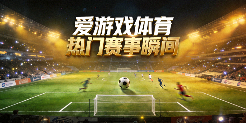 夜晚灯光下的足球场地全景，爱游戏体育短视频集锦库热门赛事瞬间专题配图