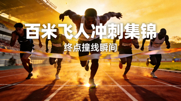 田径百米飞人大战冲刺瞬间与终点撞线集锦短视频封面