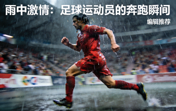 足球运动员在雨中奔跑的编辑推荐新闻配图