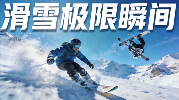滑雪运动员高速滑行与空中翻转动作集锦短视频封面